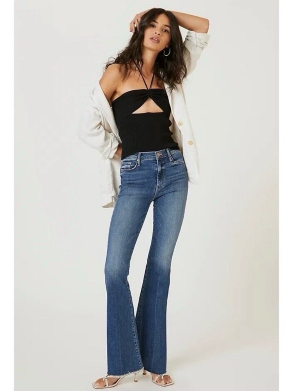 Mother The Weekender Fray Walking on Coals 25 Bootcut Denim Jeans